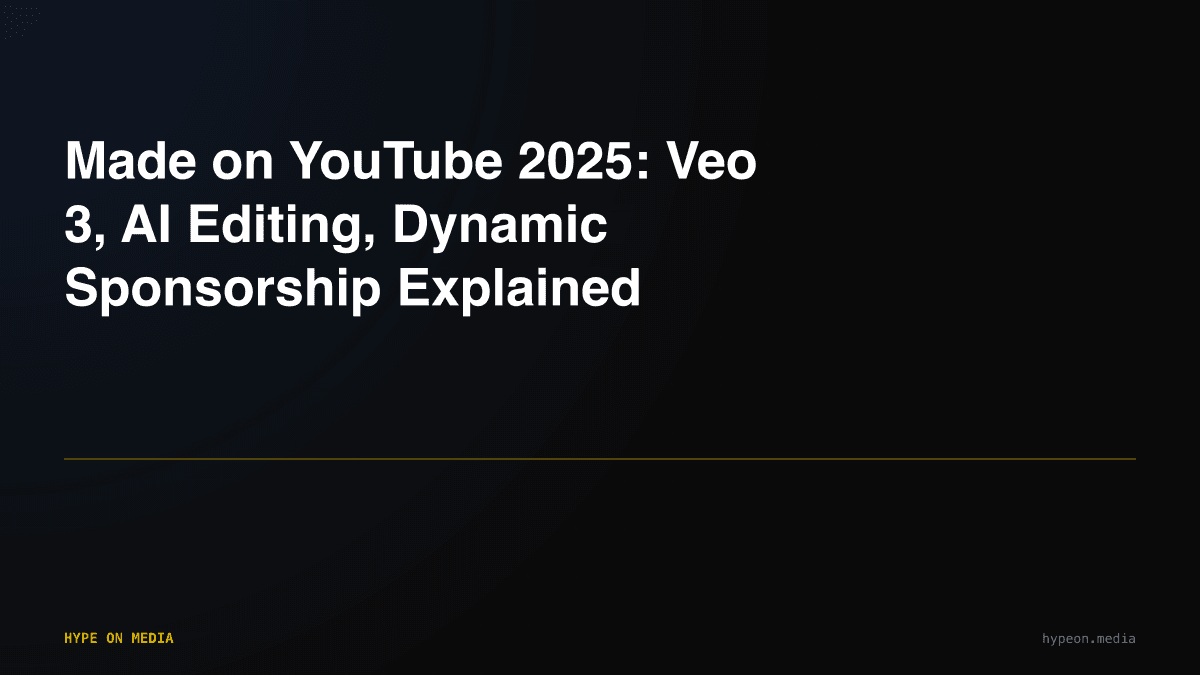 Made on YouTube 2025 event announcement showing AI video creation tools